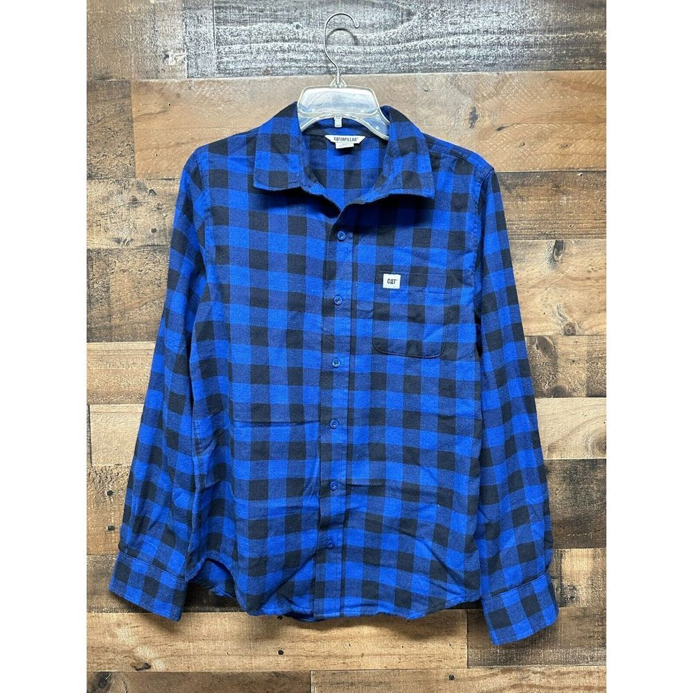 Caterpillar Men's Long Sleeve Flannel‎ Button Up Size Small